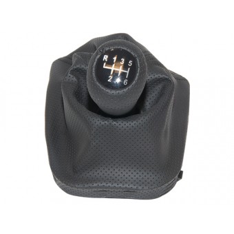 Topuzlu Vites Körüğü E46 -6 İleri- Man.Şanz; Siyah Noktalı Suni Deri